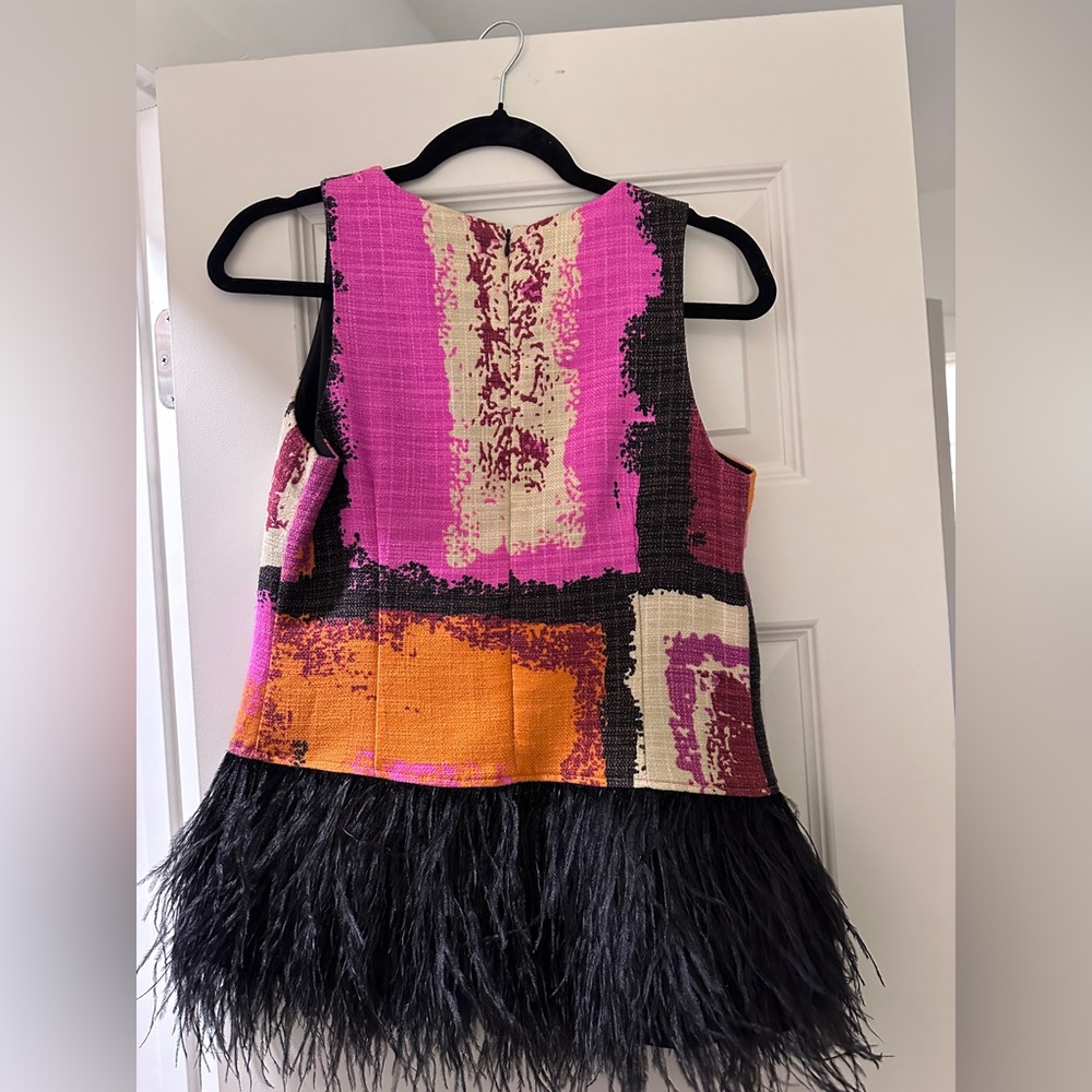 Julie brown feather top - Picture 3 of 3
